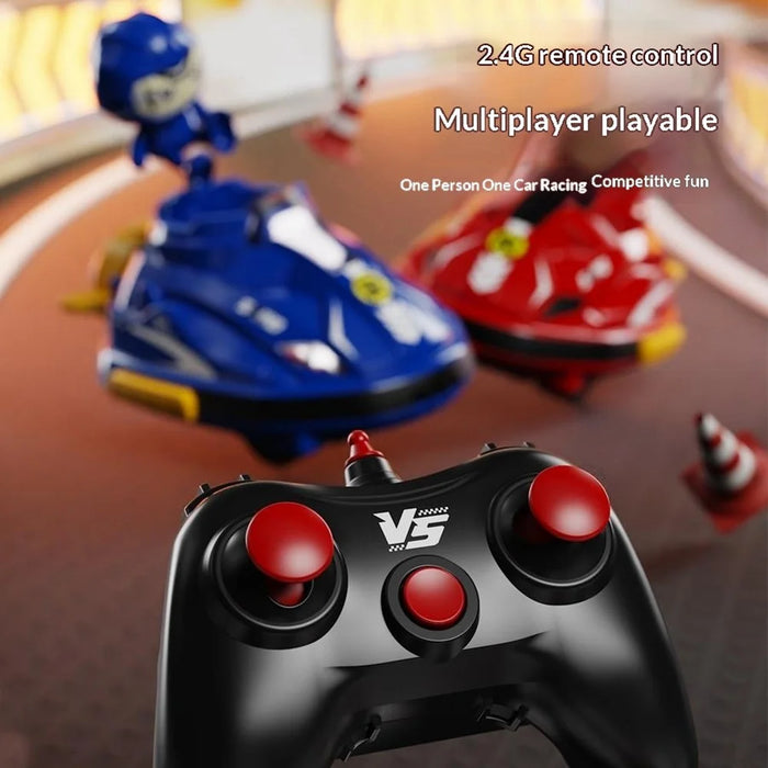 JXH111-429A 2Pcs 2.4G Remote Control Battle Bumper Car Parent-Child Interactive Car Toy - Red + Blue - 5
