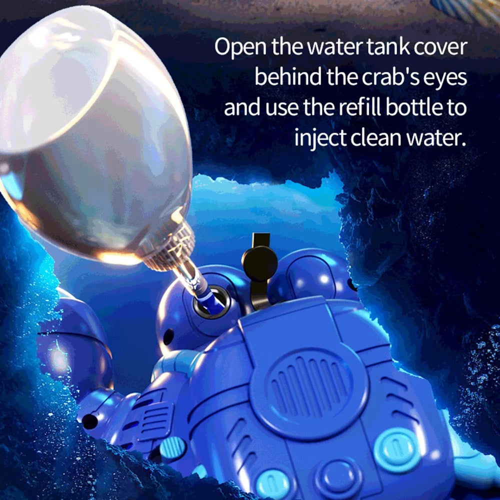 Q227 Remote Control Mecha Crab Robot 2.4G Spray Bubble RC Toy 360° Rotation LED Lights Music for Kids - Pink - 5