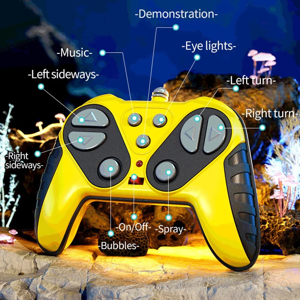 Q227 Remote Control Mecha Crab Robot 2.4G Spray Bubble RC Toy 360° Rotation LED Lights Music for Kids - Pink - 6