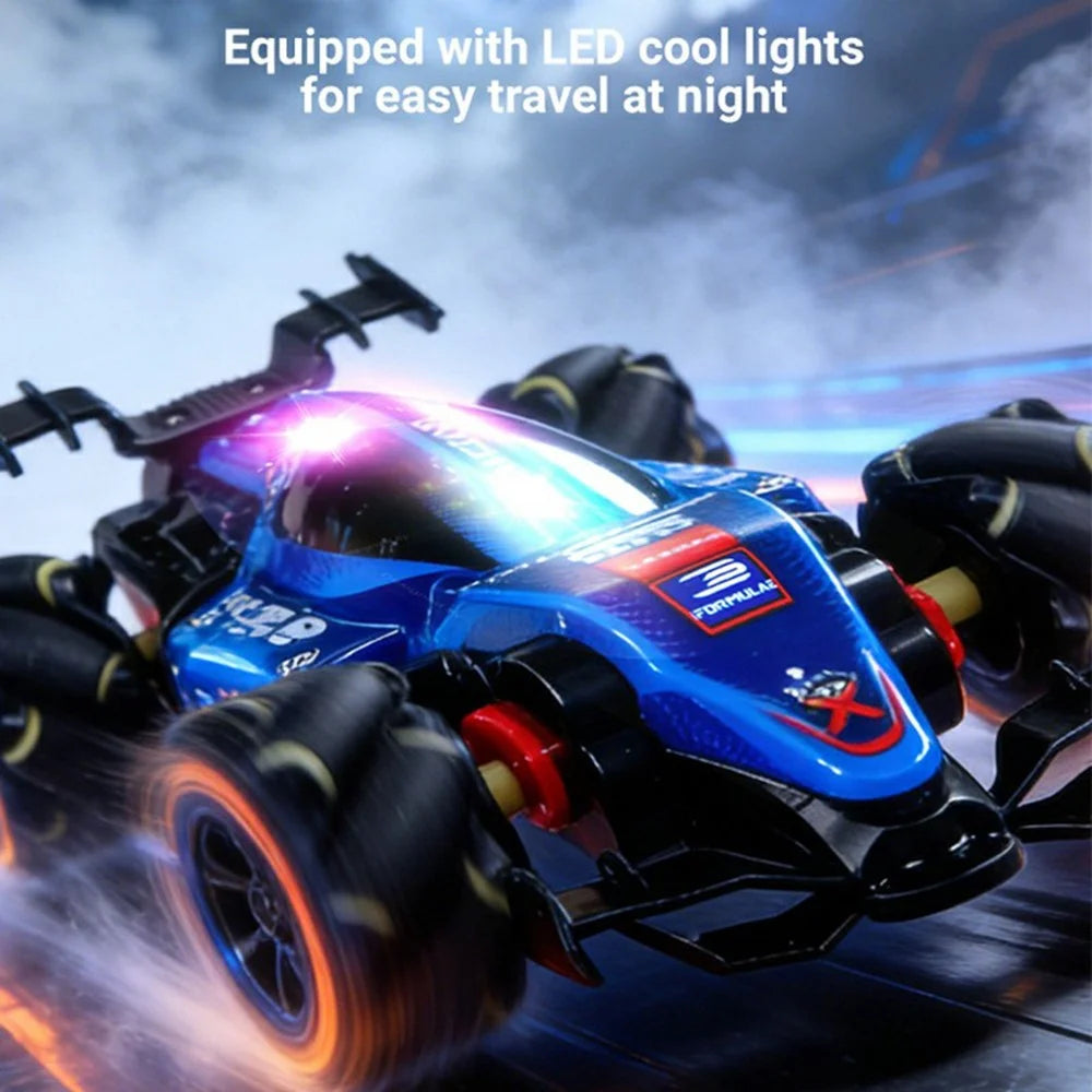 Q239 RC Stunt Car 360 Degrees Rotation Drift Formula Electric Car Toy 2.4G Remote Control Toy for Kids Adults - Orange - 4