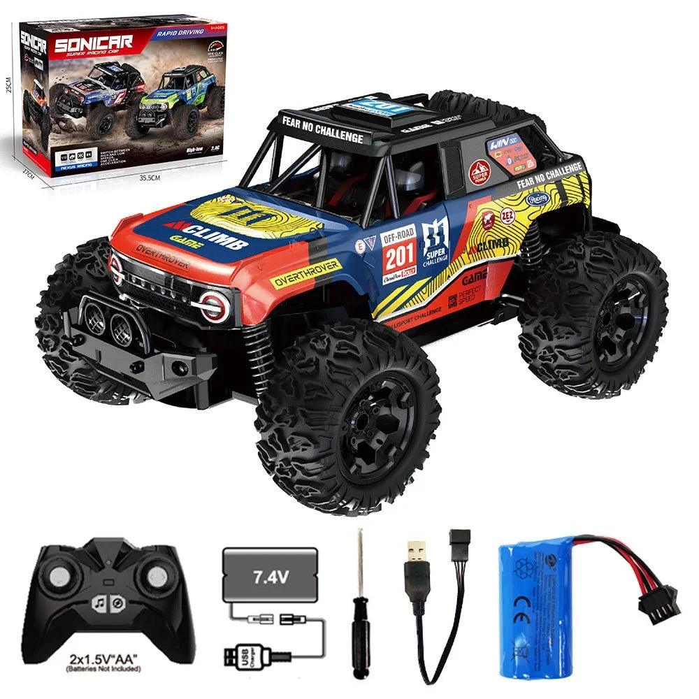 UJ99-Y120 RC Car Off-Road 1:12 Scale 2.4G Remote Control Racing Car 18KM / H High Speed Climbing Monster Truck for Kids - Orange - 1