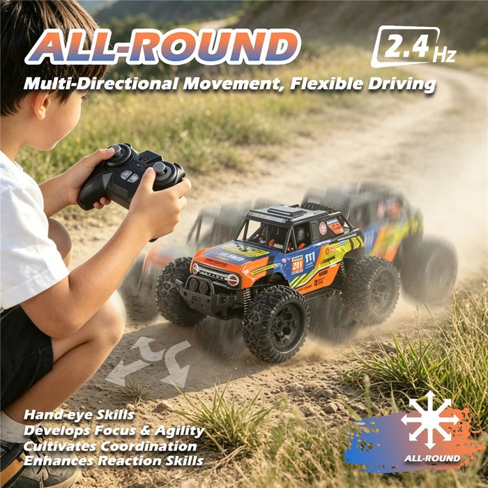 UJ99-Y120 RC Car Off-Road 1:12 Scale 2.4G Remote Control Racing Car 18KM / H High Speed Climbing Monster Truck for Kids - Orange - 3