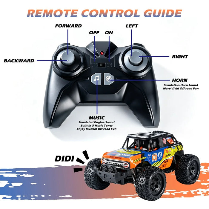 UJ99-Y120 RC Car Off-Road 1:12 Scale 2.4G Remote Control Racing Car 18KM / H High Speed Climbing Monster Truck for Kids - Orange - 7