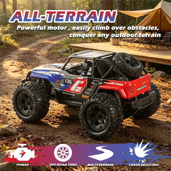 UJ99-Y121 1:12 Scale RC Car 2.4G Remote Control Off-Road Climbing Vehicle with Music Climbing Monster Truck for Kids - Blue - 2