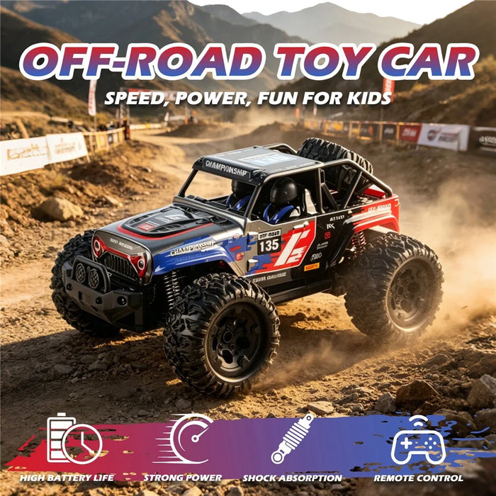 UJ99-Y121 1:12 Scale RC Car 2.4G Remote Control Off-Road Climbing Vehicle with Music Climbing Monster Truck for Kids - Blue - 3