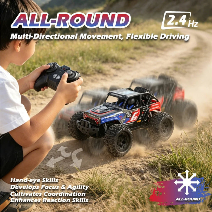 UJ99-Y121 1:12 Scale RC Car 2.4G Remote Control Off-Road Climbing Vehicle with Music Climbing Monster Truck for Kids - Blue - 4