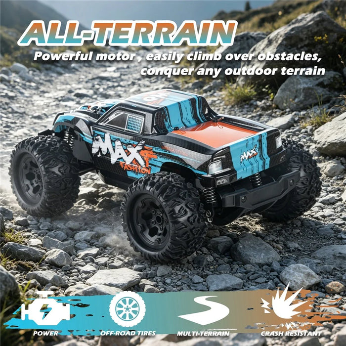 UJ99-Y122 RC Car 1:12 Scale Off-Road Remote Control Climbing Car 2.4G High Speed 18KM / H Music LED Monster Truck for Kids - Blue - 2