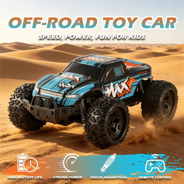 UJ99-Y122 RC Car 1:12 Scale Off-Road Remote Control Climbing Car 2.4G High Speed 18KM / H Music LED Monster Truck for Kids - Blue - 4