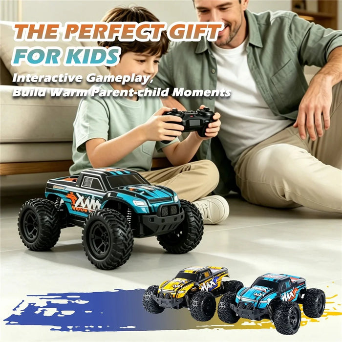 UJ99-Y122 RC Car 1:12 Scale Off-Road Remote Control Climbing Car 2.4G High Speed 18KM / H Music LED Monster Truck for Kids - Blue - 7