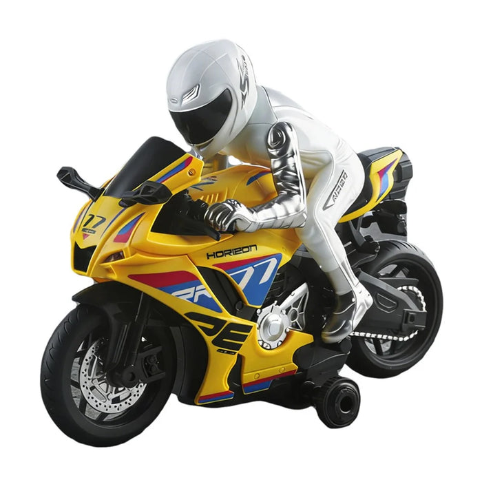 UJ99-MT05 1 / 8 Scale RC Motorcycle 2.4G Remote Control Motorbike RC Toy with LED Light Sound for Kids - Yellow - 1
