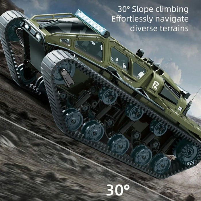 C8812 RC Tracked Tank Car 2.4G Remote Control 360 Degree Rotation 13 Light Modes Remote Control Stunt Car Toy - Desert Yellow - 2