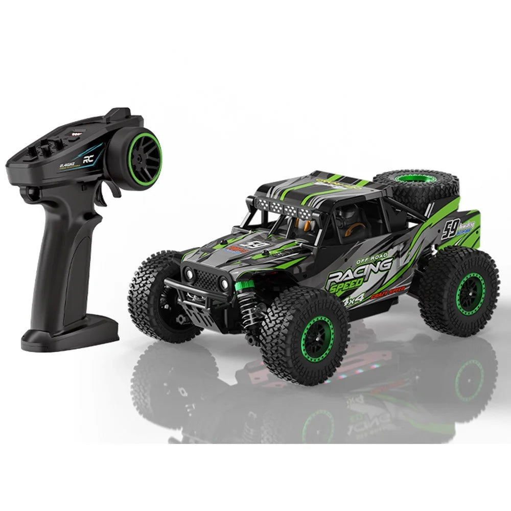C59 Brushed Motor 1:18 Scale Off-Road RC Car with Single Battery 2.4G Remote Control 45km / h High Speed Racing Climbing Vehicle for Outdoor - Green - 1