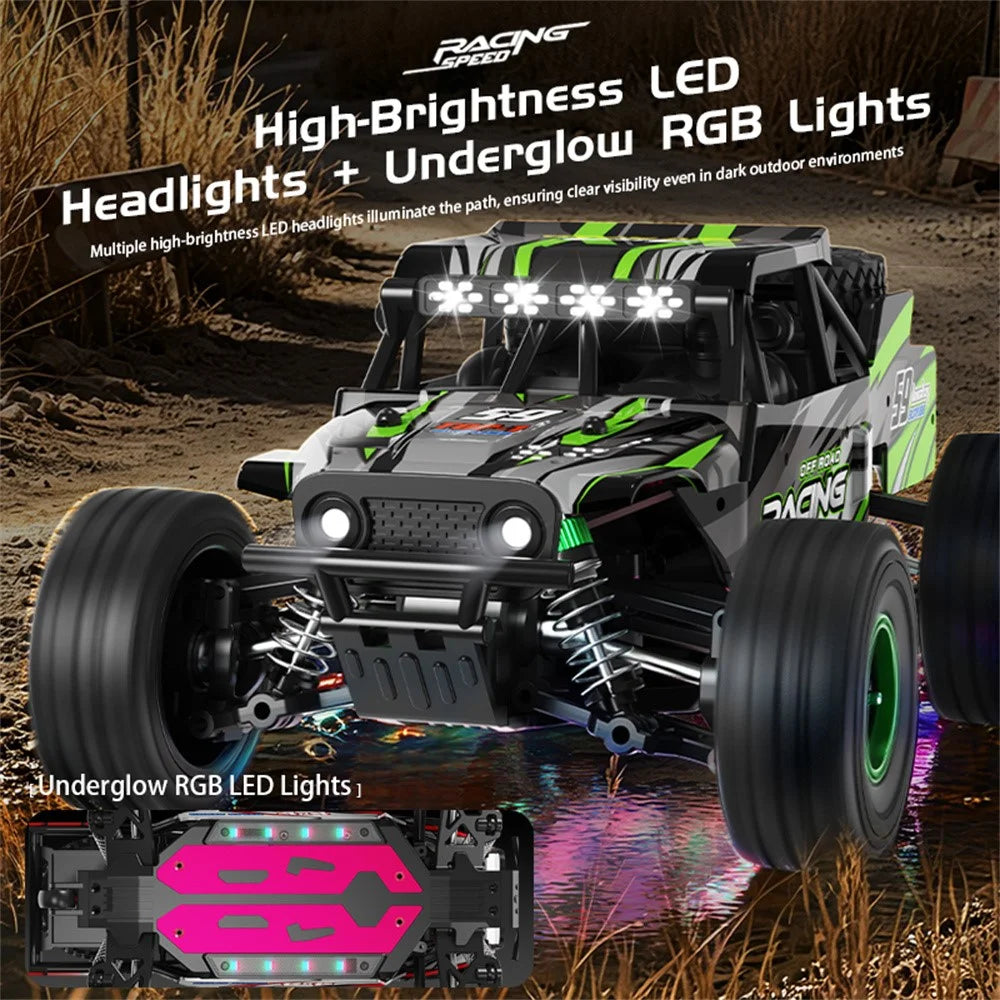 C59 Brushed Motor 1:18 Scale Off-Road RC Car with Single Battery 2.4G Remote Control 45km / h High Speed Racing Climbing Vehicle for Outdoor - Green - 3