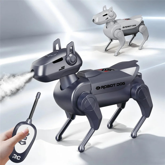 1028K-1 Kids Remote Control Spray Robot Dog Electronic Walking Mechanical Pet Toy With LED Light - Black - 3