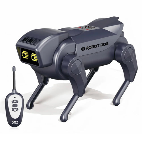1028K Kids Remote Control Robot Dog Electronic Walking Mechanical Pet Toy With LED Light - Black - 1