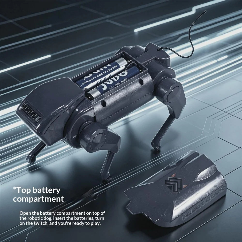 1028K Kids Remote Control Robot Dog Electronic Walking Mechanical Pet Toy With LED Light - Black - 2