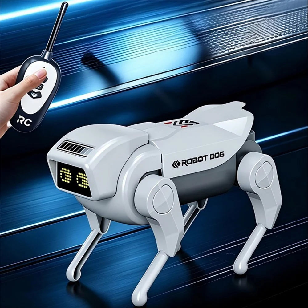 1028K Kids Remote Control Robot Dog Electronic Walking Mechanical Pet Toy With LED Light - Black - 5