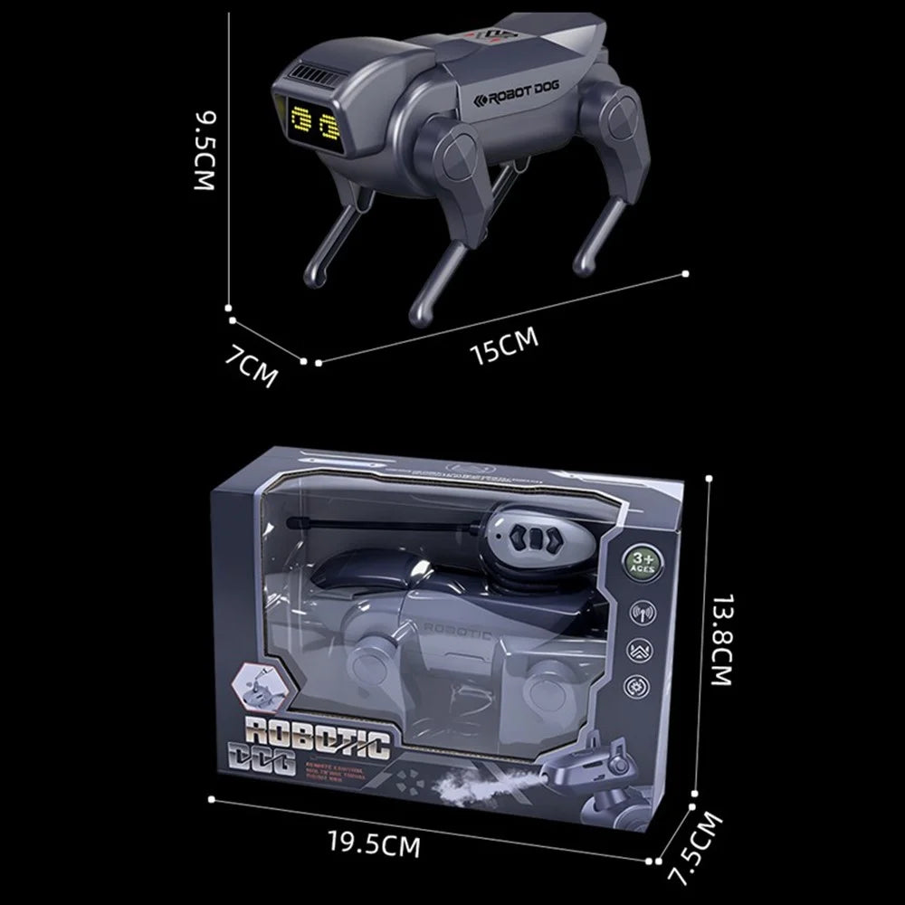 1028K Kids Remote Control Robot Dog Electronic Walking Mechanical Pet Toy With LED Light - Black - 6
