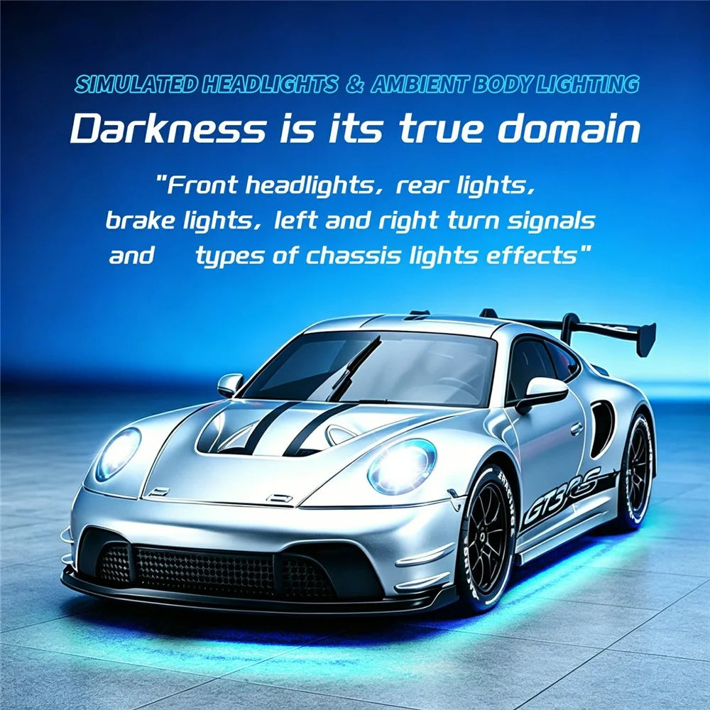 4DRC 4D-H6 1:43 Drift Racing Car 2.4G Remote Control 4WD RC Car with Ambient Light, High-end Version - GTR White - 6