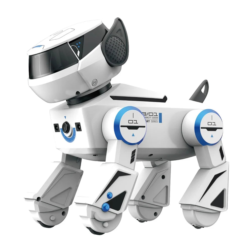 BG1546 Smart AI Robot Dog Voice Control Programmable Stunt Interactive Pet Toy for Kids - White - 1