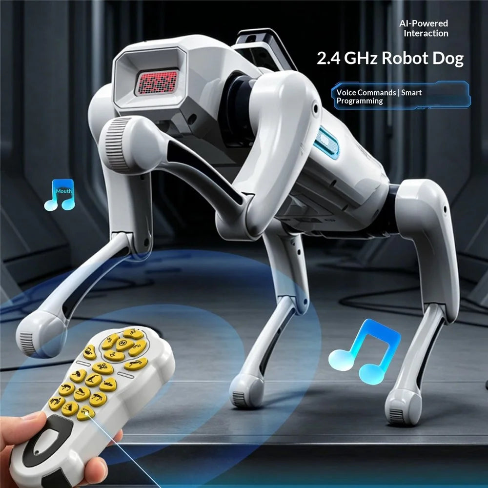 BG1547 AI Smart Robot Dog 2.4G Remote Control Programmable Voice Activated Interactive Electronic Toy - White - 2