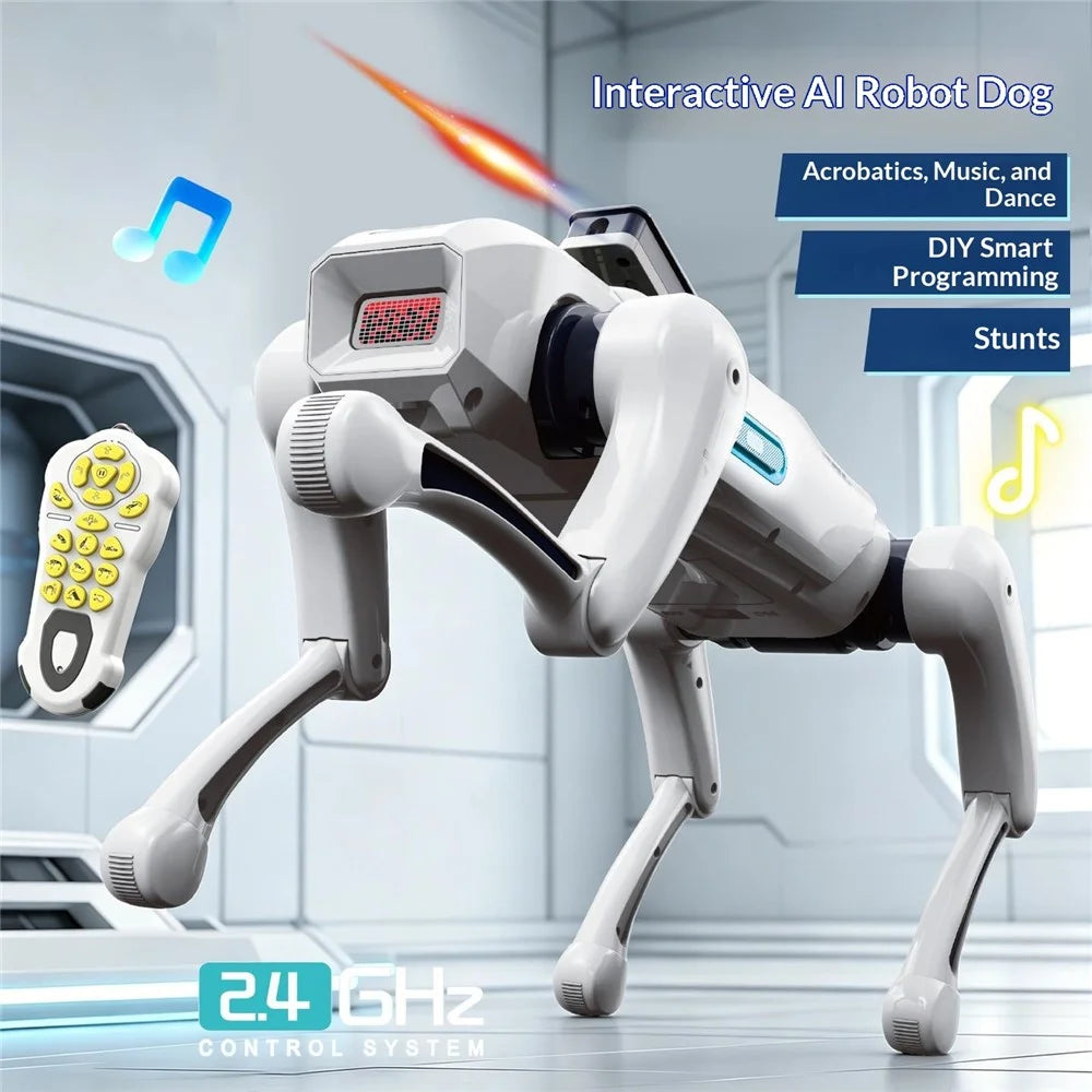 BG1547 AI Smart Robot Dog 2.4G Remote Control Programmable Voice Activated Interactive Electronic Toy - White - 3