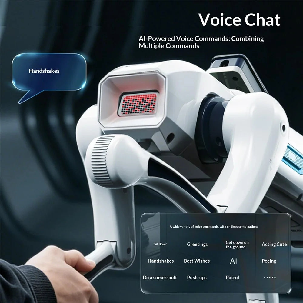 BG1547 AI Smart Robot Dog 2.4G Remote Control Programmable Voice Activated Interactive Electronic Toy - White - 4