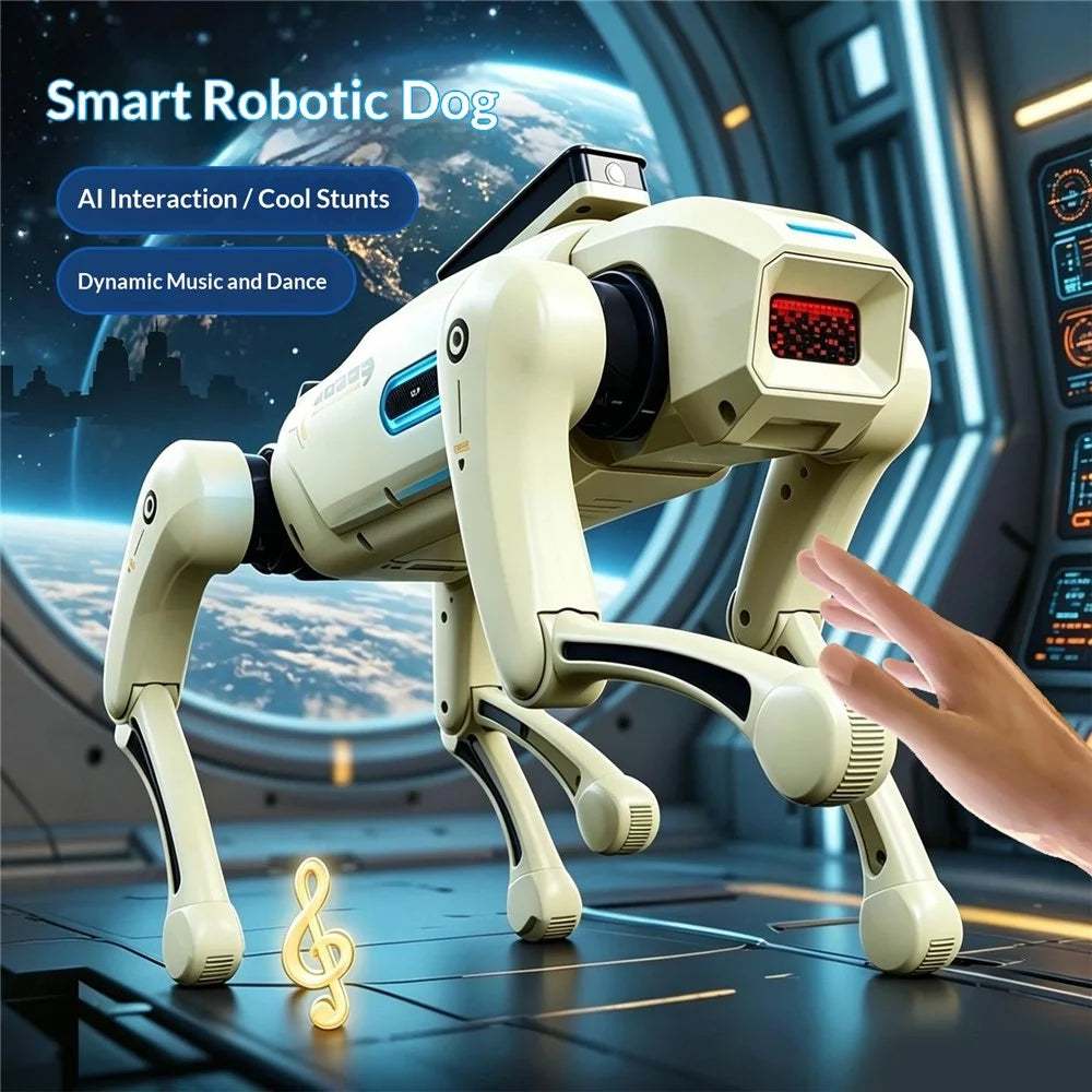 BG1547 AI Smart Robot Dog 2.4G Remote Control Programmable Voice Activated Interactive Electronic Toy - White - 7