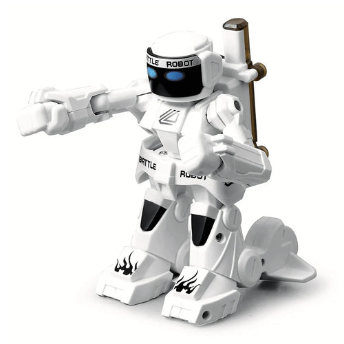 777-615 Intelligent RC Toy Remote Control Humanoid 2.4G Fighting Robot with Light and Sound - White - 1