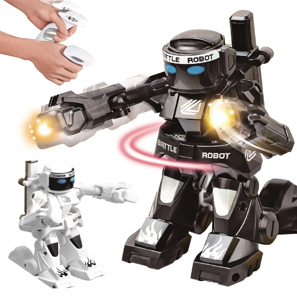 777-615 Intelligent RC Toy Remote Control Humanoid 2.4G Fighting Robot with Light and Sound - White - 2