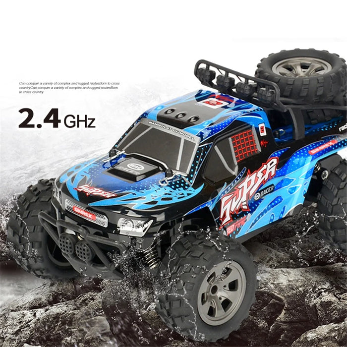 20km/h 1:18 2.4G Remote Control Car RC Electric Monster Truck Off-Road Vehicle - Blue - 2