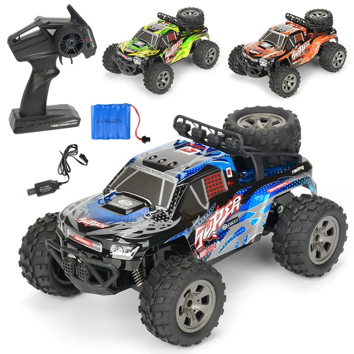 20km/h 1:18 2.4G Remote Control Car RC Electric Monster Truck Off-Road Vehicle - Blue - 3
