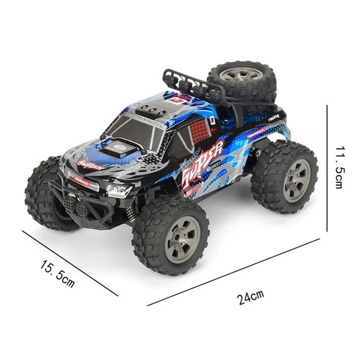 20km/h 1:18 2.4G Remote Control Car RC Electric Monster Truck Off-Road Vehicle - Blue - 4