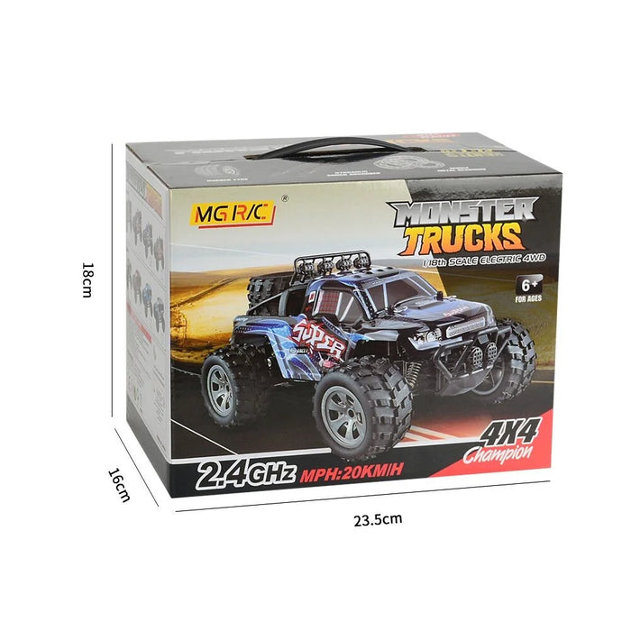 20km/h 1:18 2.4G Remote Control Car RC Electric Monster Truck Off-Road Vehicle - Blue - 5