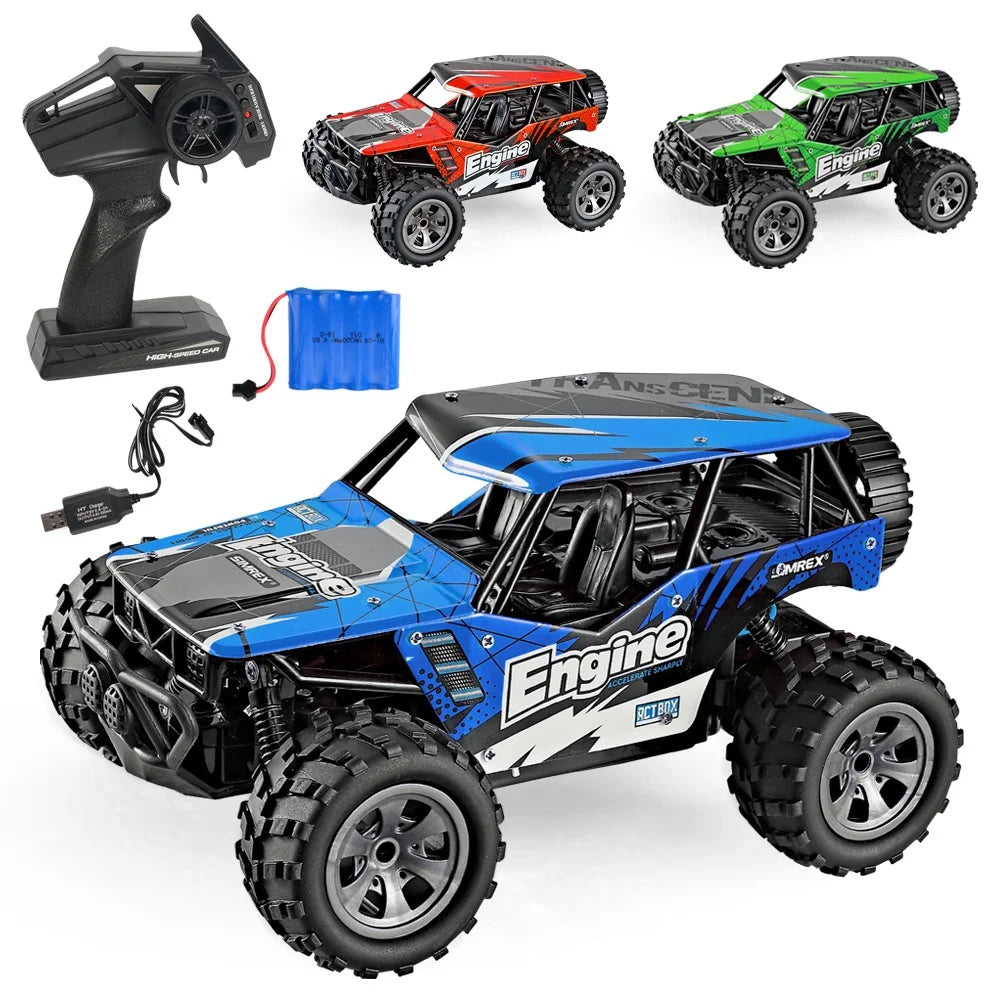20km/h 1:20 2.4G Remote Racing Car RC Electric Monster Truck Off-Road Vehicle - Blue - 2