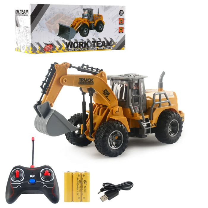 Remote Control Engineering Vehicle Excavator Remote Control Bulldozer Digging Children's Toy Model Car - 166 Excavator - 1