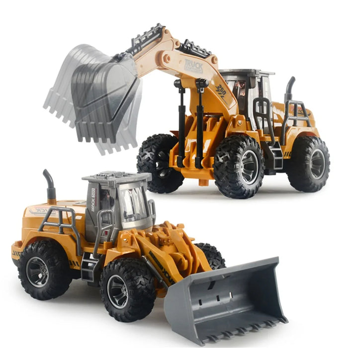 Remote Control Engineering Vehicle Excavator Remote Control Bulldozer Digging Children's Toy Model Car - 166 Excavator - 5