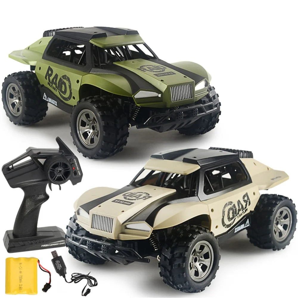 1:18 20KM/H Electric USB Rechargeable RC Car 2.4GHz Remote Control Toy Car - Green - 4