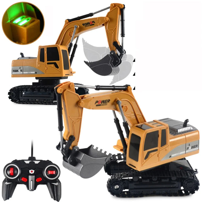 1027 RC Trucks Mini Remote Control Bulldozer 1:24 6CH Tractor Engineering Car with Light Sound - 1