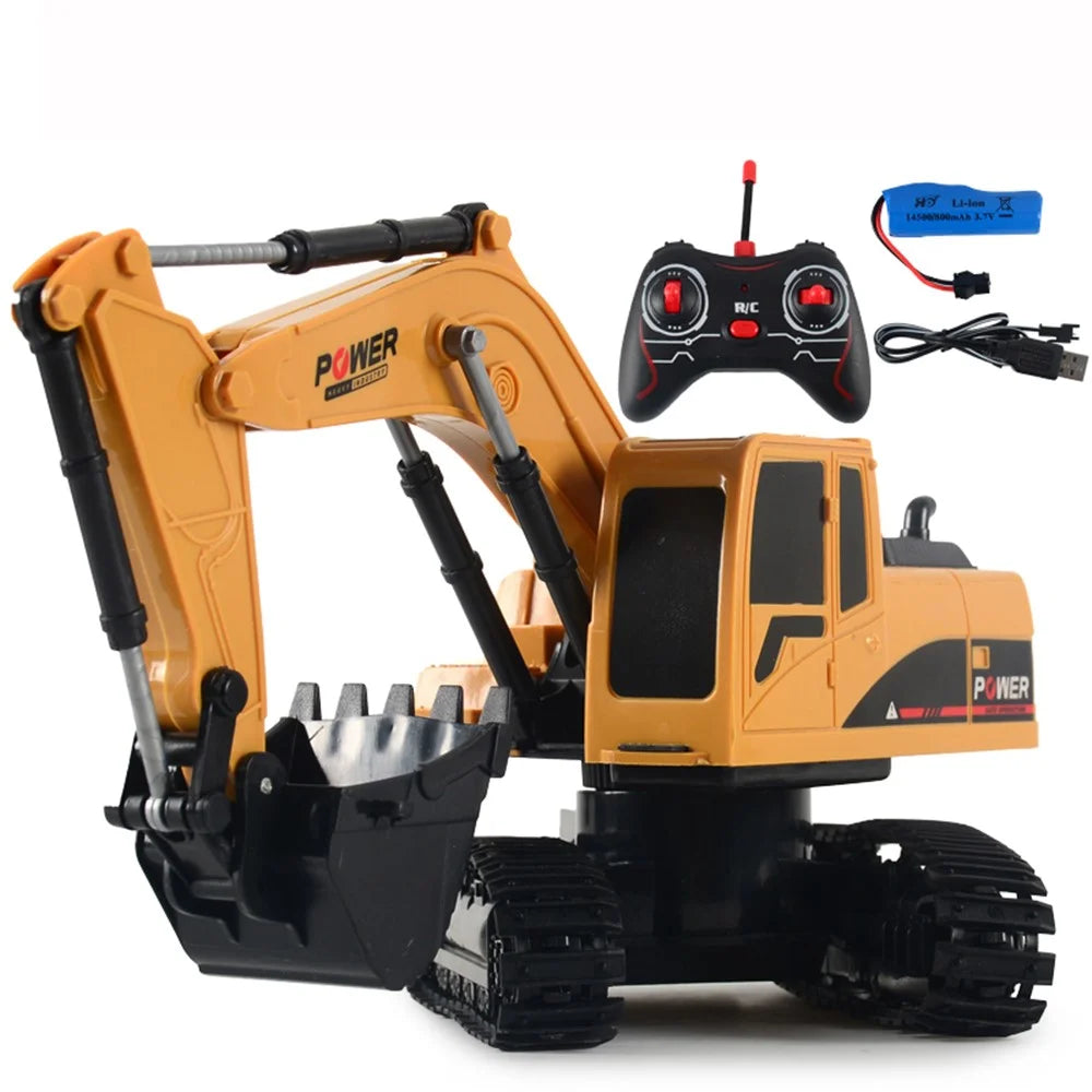 1028 RC Trucks Mini Remote Control Bulldozer 1:24 5CH Tractor Engineering Car with Light - 1