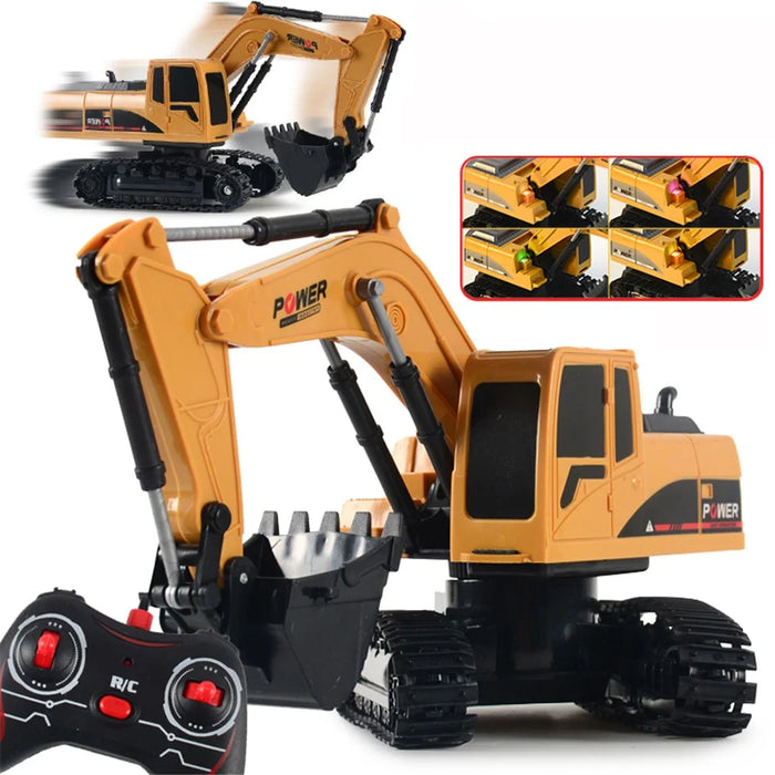 1028 RC Trucks Mini Remote Control Bulldozer 1:24 5CH Tractor Engineering Car with Light - 2