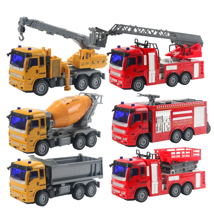 JC21 Wireless RC 4 Channels Mini Fire Truck Fire Engine Toy with Lights Electric Car Model Toy for Kids - Fire Ladder - 2
