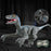 Electrical Dinosaur 2.4G Remote Control Walking Light Sound Velociraptor Model Toy Boys Children Gift - Blue - 7