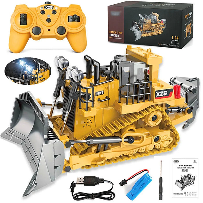 1031 2.4GHz RC Crawler Type Bulldozer Engineering Vehicle Model Remote Control Car with Sound Light Kids Boys Toy - 1