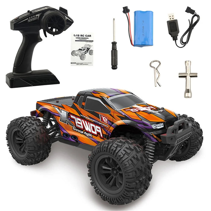 2.4G Drift RC Car Children Kids High Speed Off-road Remote Control 4 Wheels 1:18 Racing Car Toy - Orange - 2