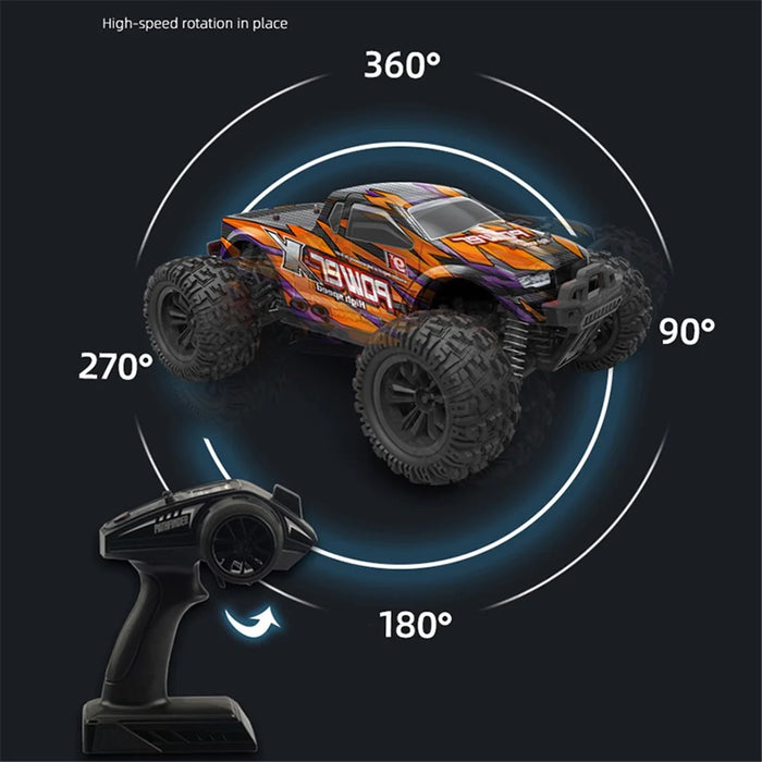 2.4G Drift RC Car Children Kids High Speed Off-road Remote Control 4 Wheels 1:18 Racing Car Toy - Orange - 7