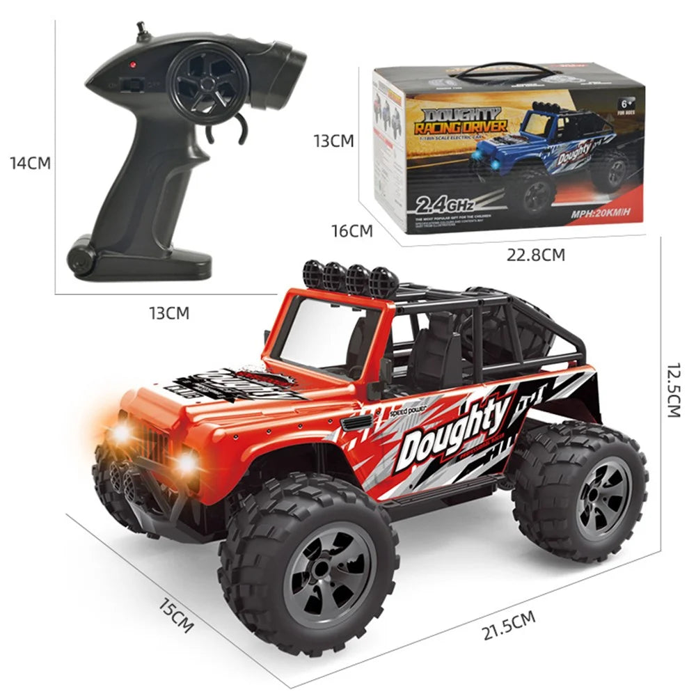 58620 2.4G Wireless RC Off-road Vehicle 1/18 Electronic Climbing Car Model Toys With Lights for Children - Red - 3