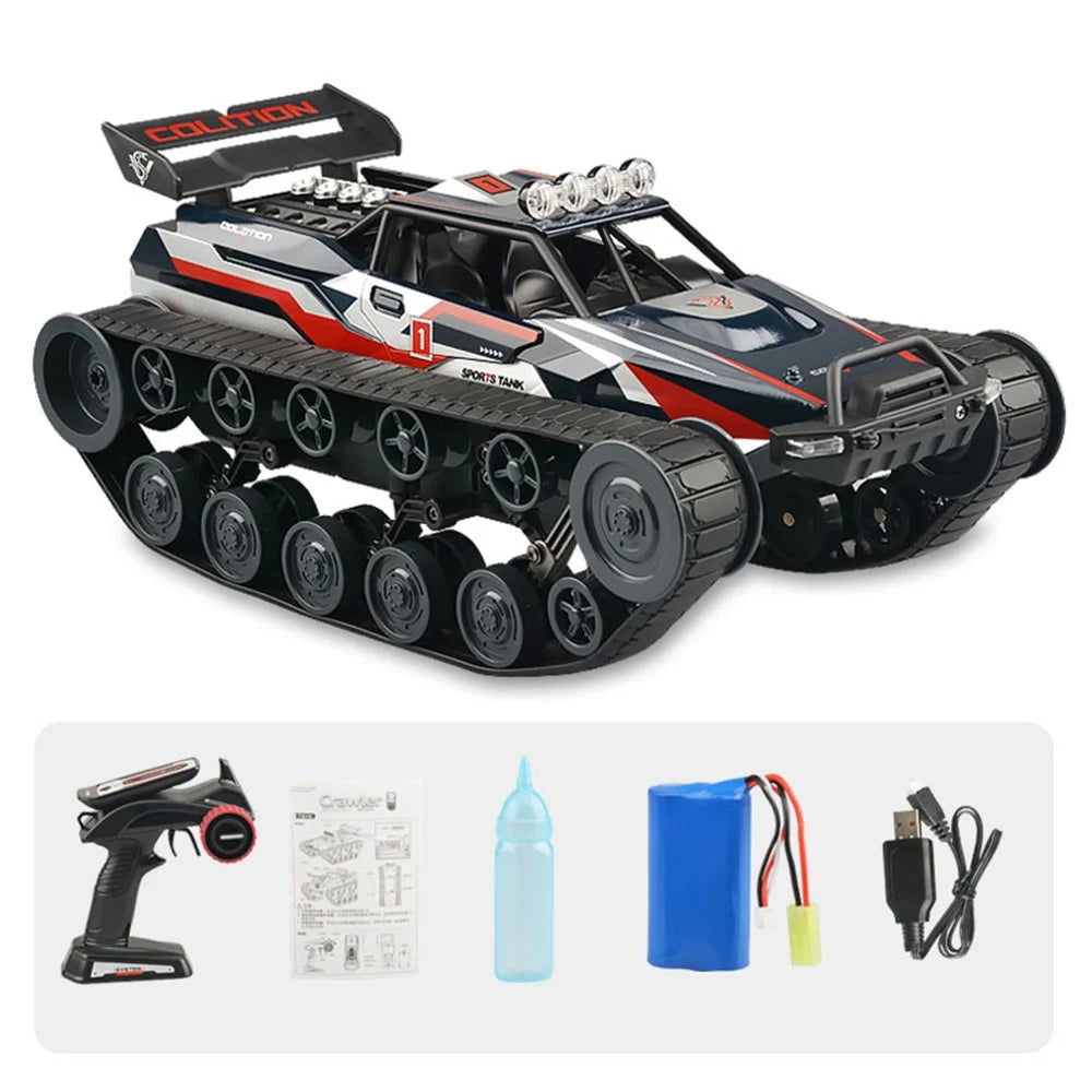 2063 1:12 2.4G Remote Control High Speed Drift Stunt Mist Spraying Tank Children Boys RC Car Toy - 1