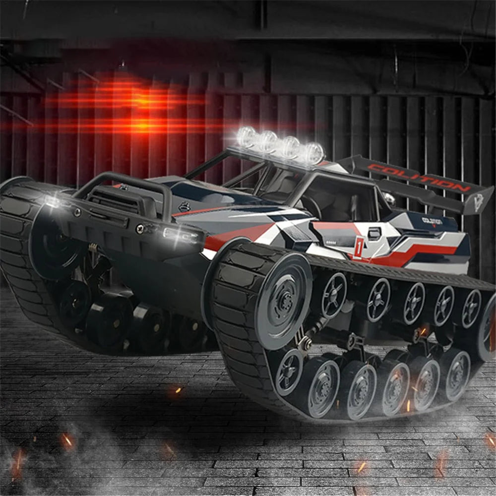 2063 1:12 2.4G Remote Control High Speed Drift Stunt Mist Spraying Tank Children Boys RC Car Toy - 7