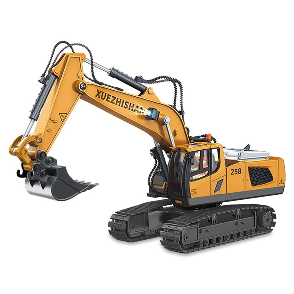 1034 Plastic 1:20 2.4G RC Engineering Vehicle Remote Control 680 Degrees Rotation 11 Channel Crawler Excavator Kids Toy with Light Music - 2